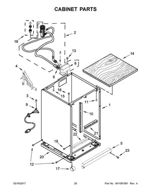 Tuyau de remplissage et de vidange pour lave-vaisselle Whirlpool - W10842407, remplace : W10219674