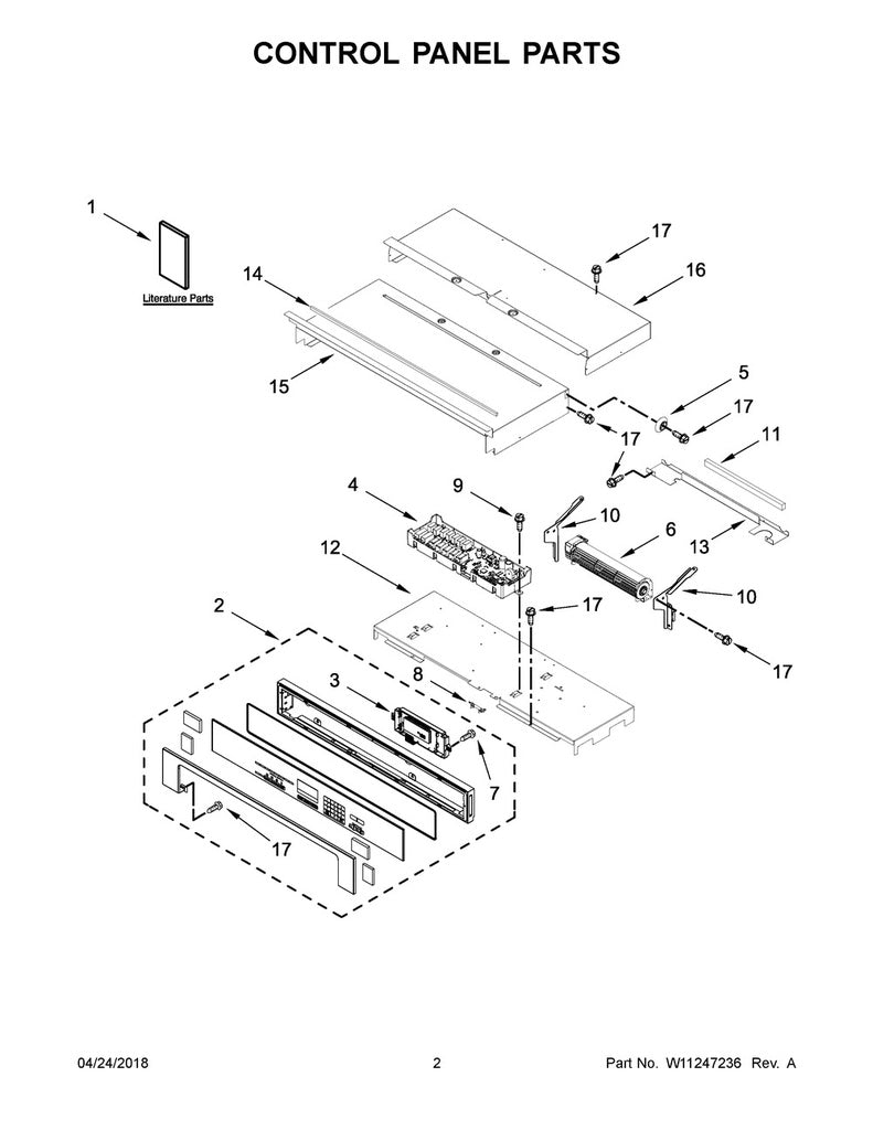 Whirlpool Range, Oven & Cooktop Control Board - W10845828, Replaces: W10759208