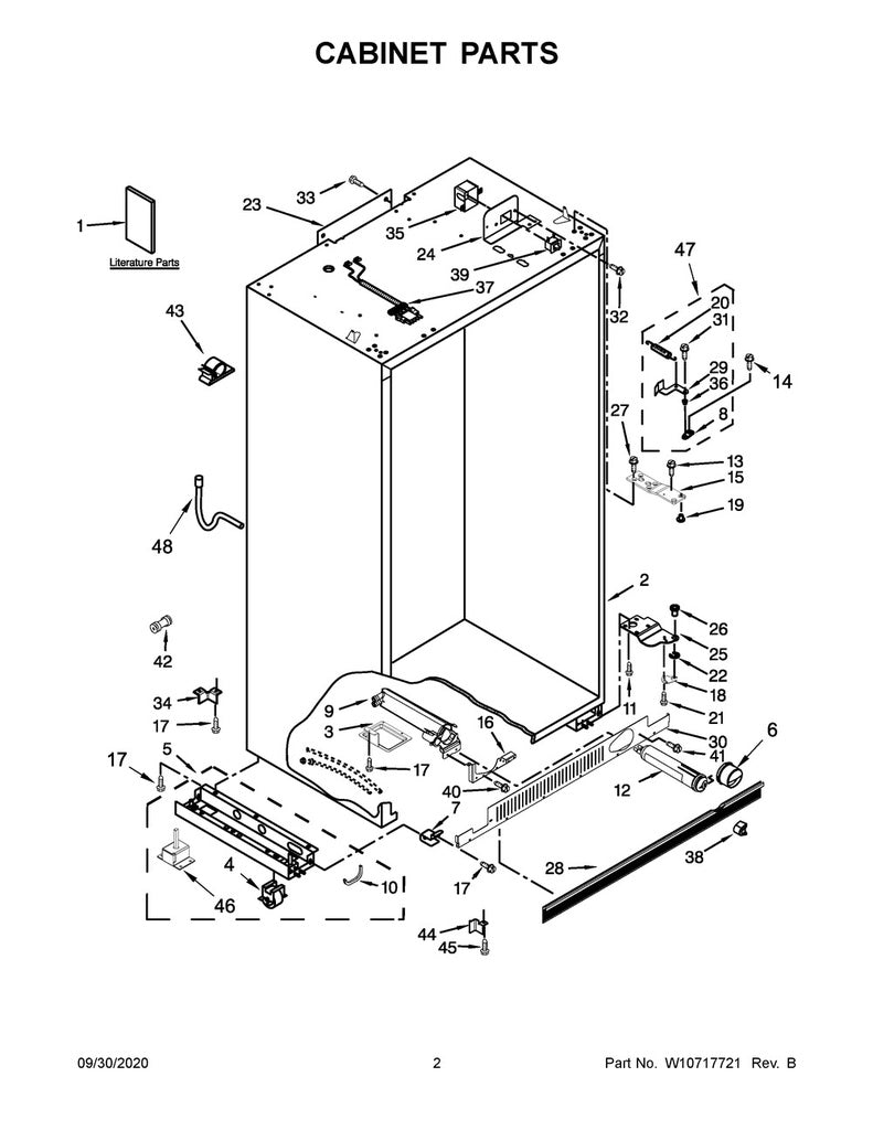 Whirlpool Refrigerator & Freezer Leveler Support Assembly (Left) - W10860229, Replaces: 2004505