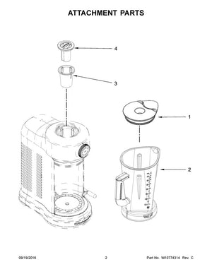 Ensemble bol mélangeur pour petits appareils Whirlpool - W10861536