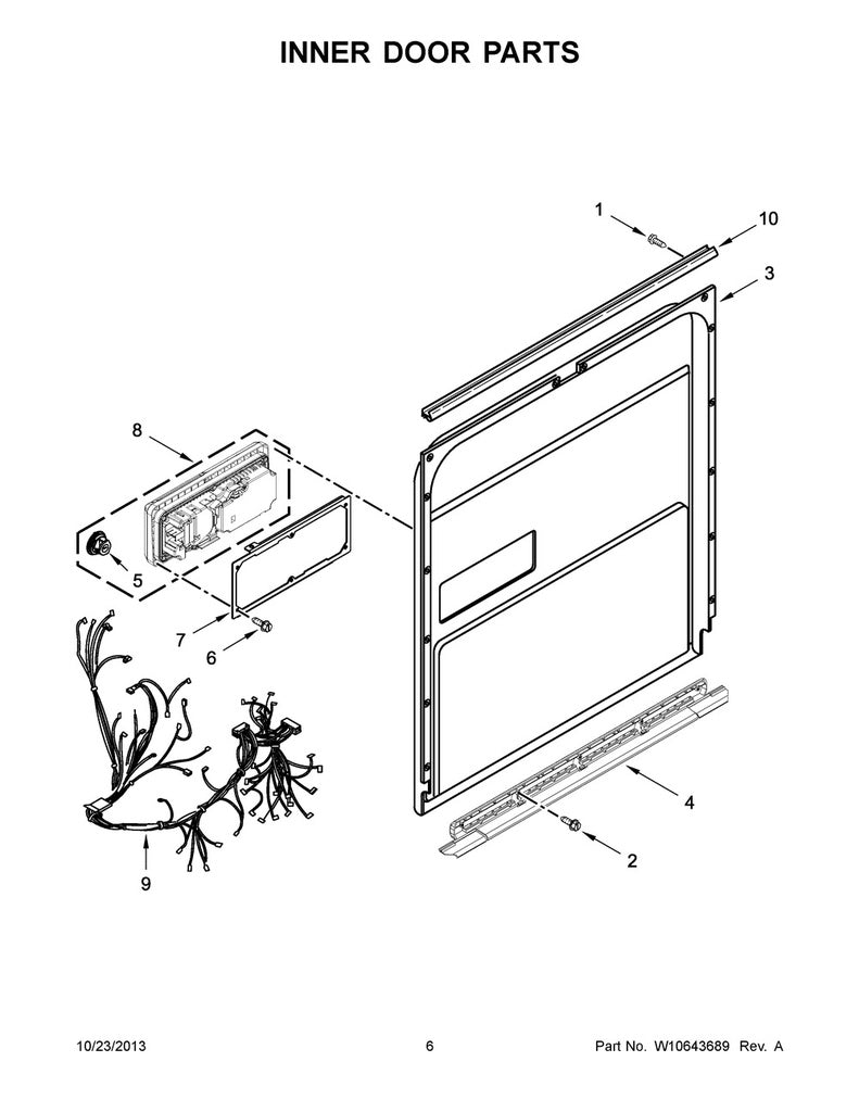 Whirlpool Dishwasher Wire Harness - W10871222, Replaces: W10496098