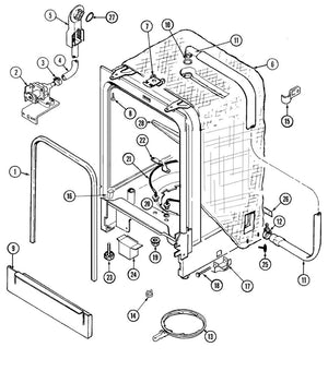 Écrou de fixation du bras d'aspersion pour lave-vaisselle Whirlpool - W10877037