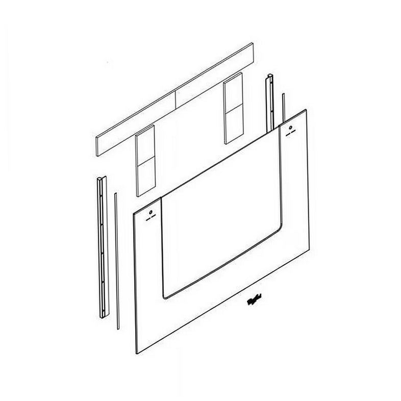 Whirlpool Range, Oven & Cooktop Lower Outer Door Glass (Stainless) - W10877566, Replaces: W10845037