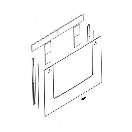 Whirlpool Range, Oven & Cooktop Lower Outer Door Glass (Stainless) - W10877566, Replaces: W10845037