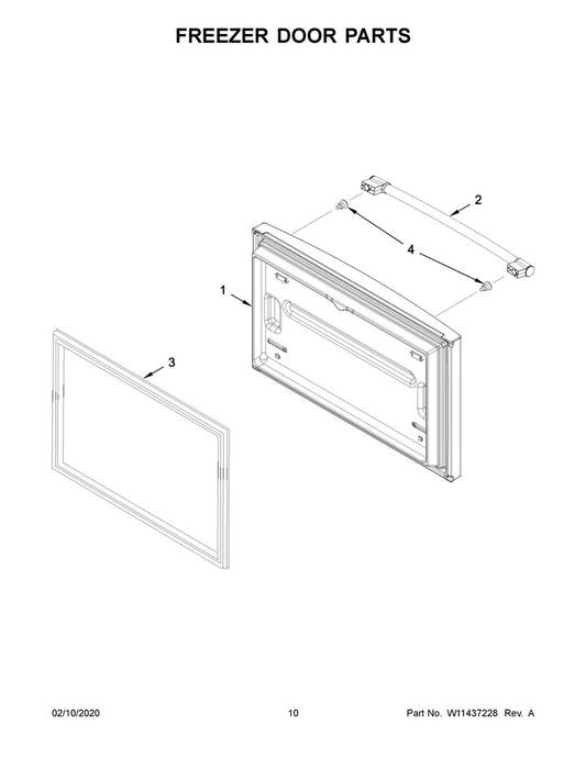 Whirlpool Refrigerator & Freezer Refrigerator Freezer Door Handle, Stainless - W10879688