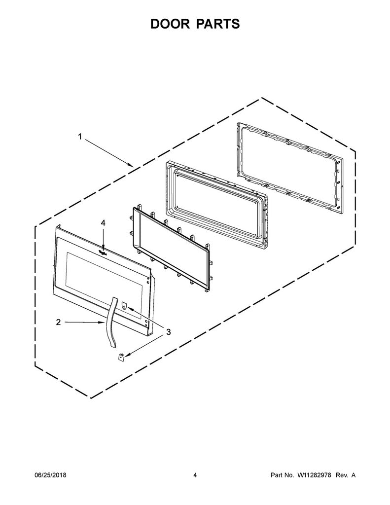 Whirlpool Microwave Door Assembly (Stainless) - W10889332