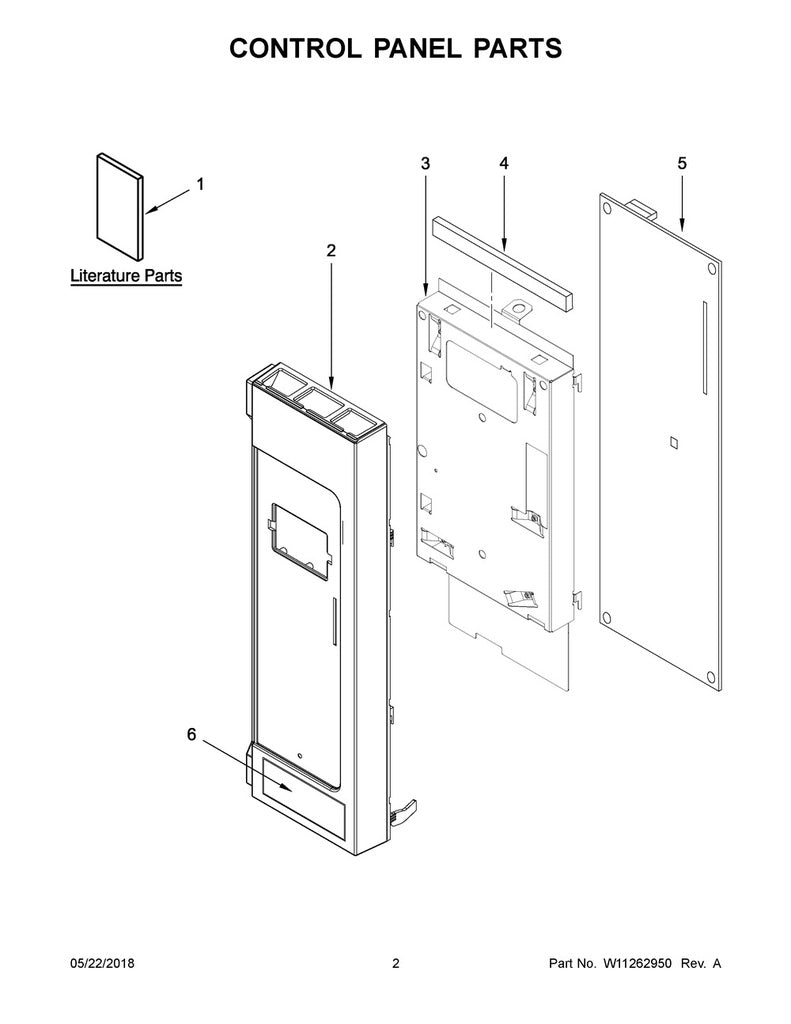 Whirlpool Microwave Control Panel - W10918930