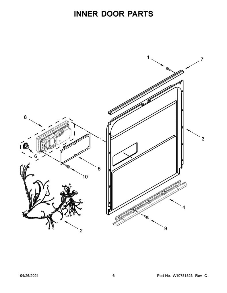 Whirlpool Dishwasher Wire Harness Assembly - W11027902, Replaces: W10744908
