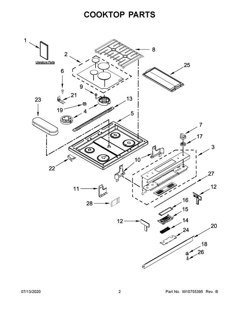 Whirlpool Range, Oven & Cooktop Knob Bezel - W11028784, Replaces: W10490679
