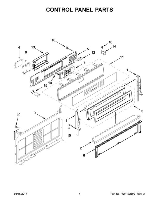 Whirlpool Range, Oven & Cooktop Range Oven Membrane Switch - W11034482