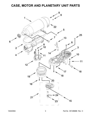 Cache-moyeu chromé pour petit robot pâtissier Whirlpool - W11048596