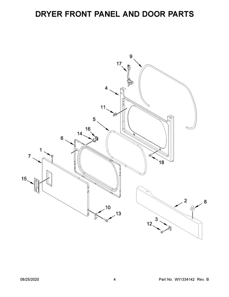 Whirlpool Washer Dryer Front Panel - W11085935