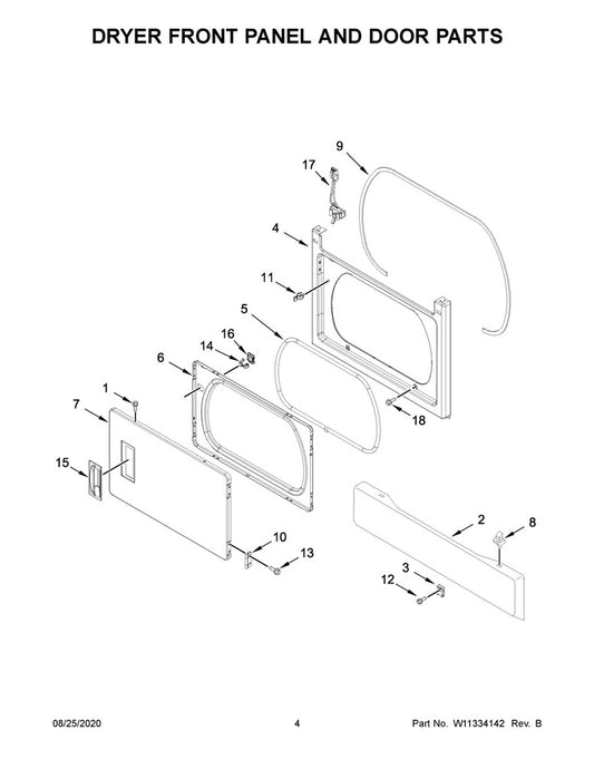 Whirlpool Washer Dryer Front Panel - W11085935