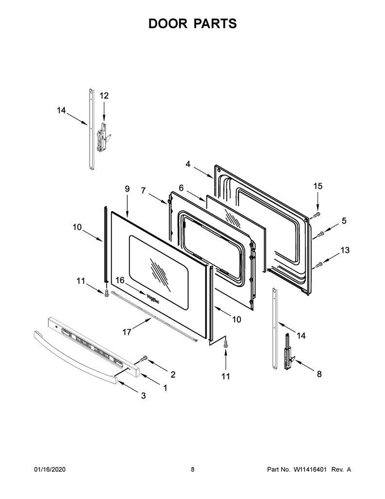 Whirlpool Range, Oven & Cooktop Vent Trim - W11096161, Replaces: W11047800