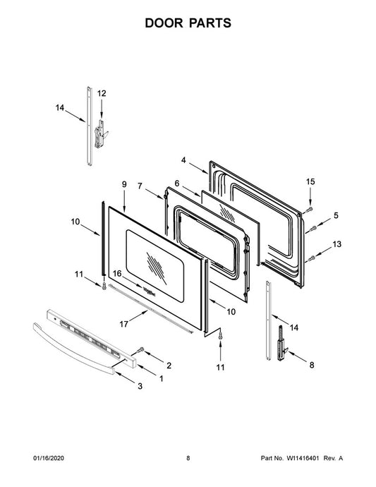 Whirlpool Range, Oven & Cooktop Vent Trim - W11096161, Replaces: W11047800