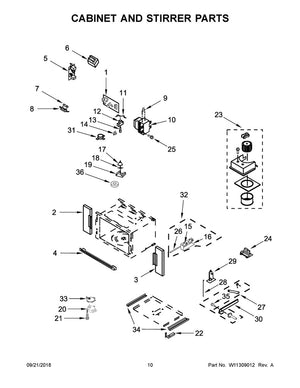 Carte de commande pour micro-ondes Whirlpool - W11110951, remplace : W10913742