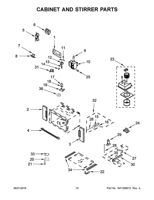 Whirlpool Microwave Control Board - W11110951, Replaces: W10913742