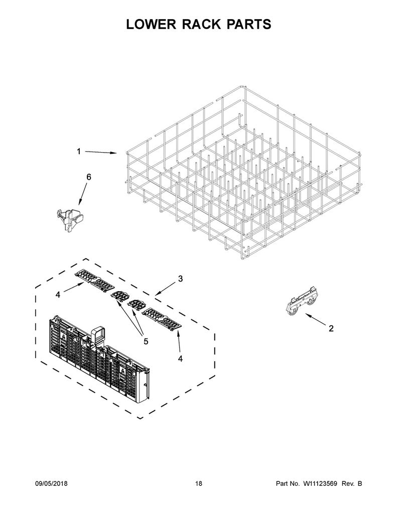 Whirlpool Dishwasher Silverware Basket - W11158802, Replaces: 8535075