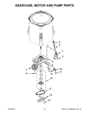 Boîtier d'engrenage pour lave-linge Whirlpool – W11159068, remplace : W10521293.