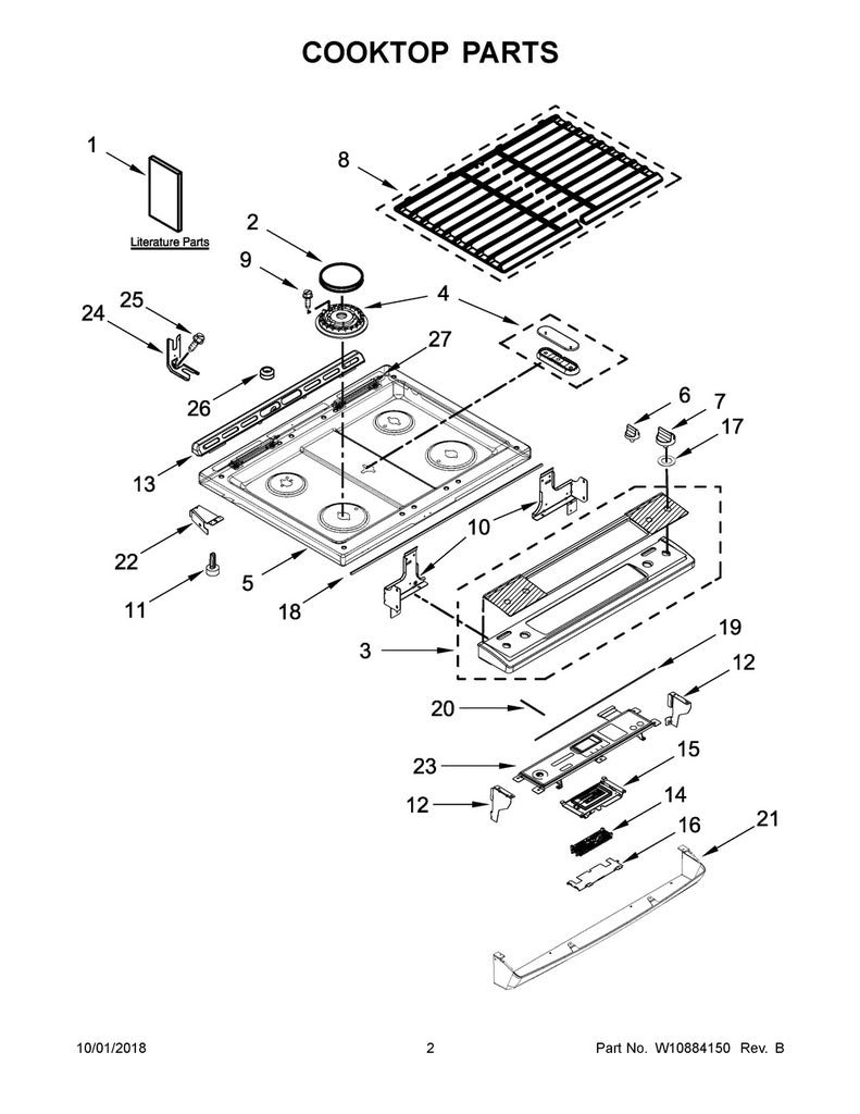 Whirlpool Range, Oven & Cooktop Burner Cap Kit - W11161846, Replaces: W10837262