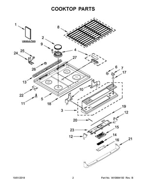 Whirlpool Range /Oven Burner Cap Kit - W11161846, Replaces: W10837262