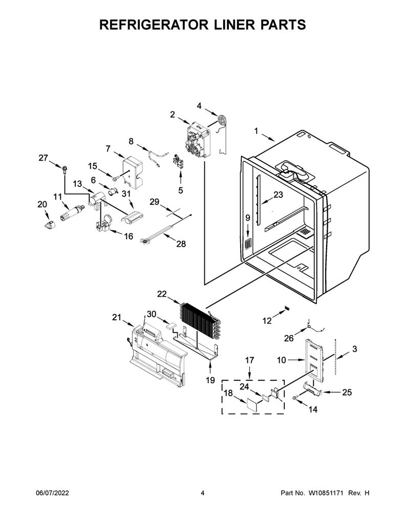 Whirlpool Refrigerator & Freezer Evaporator Cover Assembly - W11167902, Replaces: W10815735