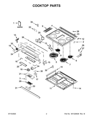 Whirlpool Range /Oven Top Vent Trim - W11170796, Replaces: W10636529