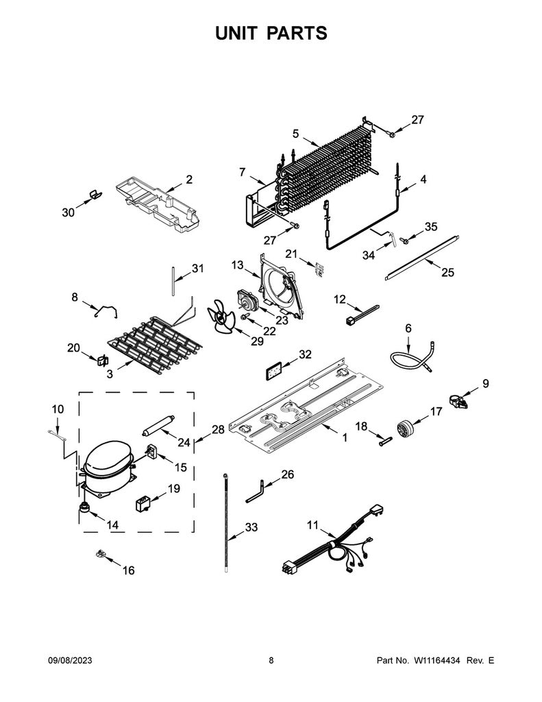 Whirlpool Refrigerator & Freezer Drain Tube Kit - W11190084, Replaces: W10314199