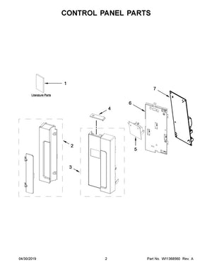 Carte de commande pour micro-ondes Whirlpool - W11244090, remplace : W11127048