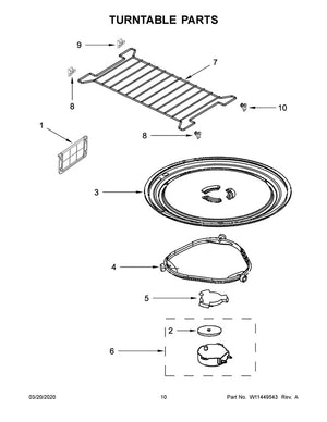Anneau de support pour plateau en verre de micro-ondes Whirlpool - W11252182, remplace : 4393752