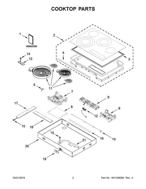 Élément chauffant de surface pour cuisinière, four et table de cuisson Whirlpool - W11259508, remplace : W11117008