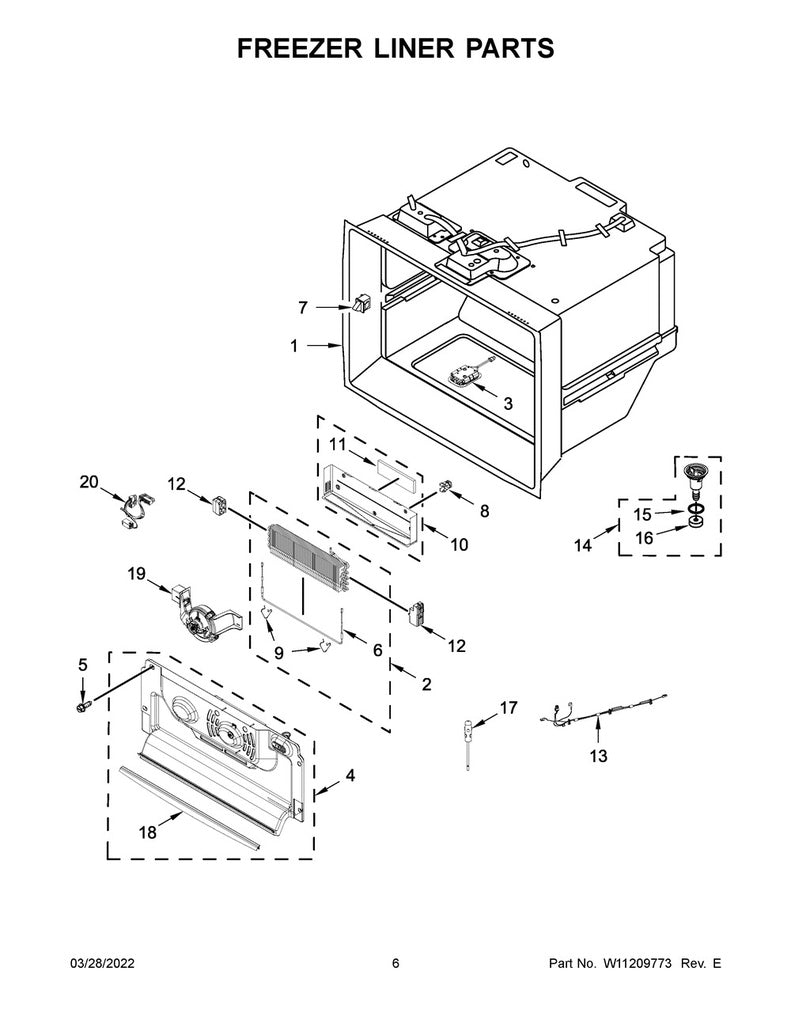 Whirlpool Refrigerator & Freezer Evaporator Cover Assembly - W11284394