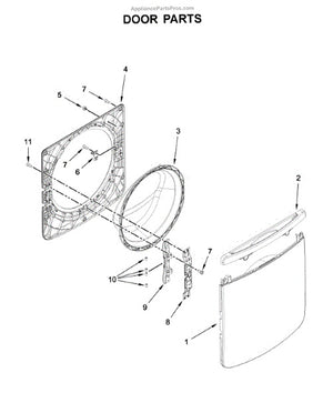 Vitre intérieure de porte pour lave-linge Whirlpool (plastique transparent) - W11316777, remplace : W11171604