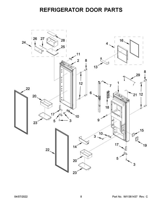 Whirlpool Refrigerator & Freezer Interface Touchpad - W11330486, Replaces: W11112889