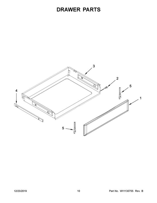 Whirlpool Range, Oven & Cooktop Range Drawer Panel - W11334143