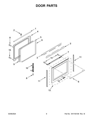 Vitre intérieure de porte pour cuisinière, four et table de cuisson Whirlpool - W11339500, remplace : W10813616
