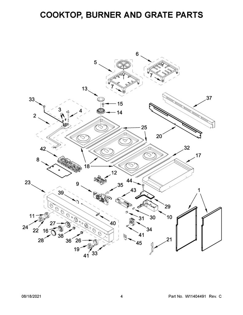 Whirlpool Range, Oven & Cooktop Surface Burner Base - W11344539, Replaces: W10891746