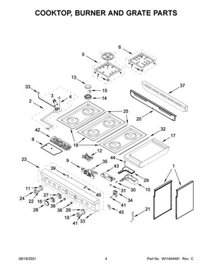 Whirlpool Range /Oven Surface Burner Base - W11344539, Replaces: W10891746