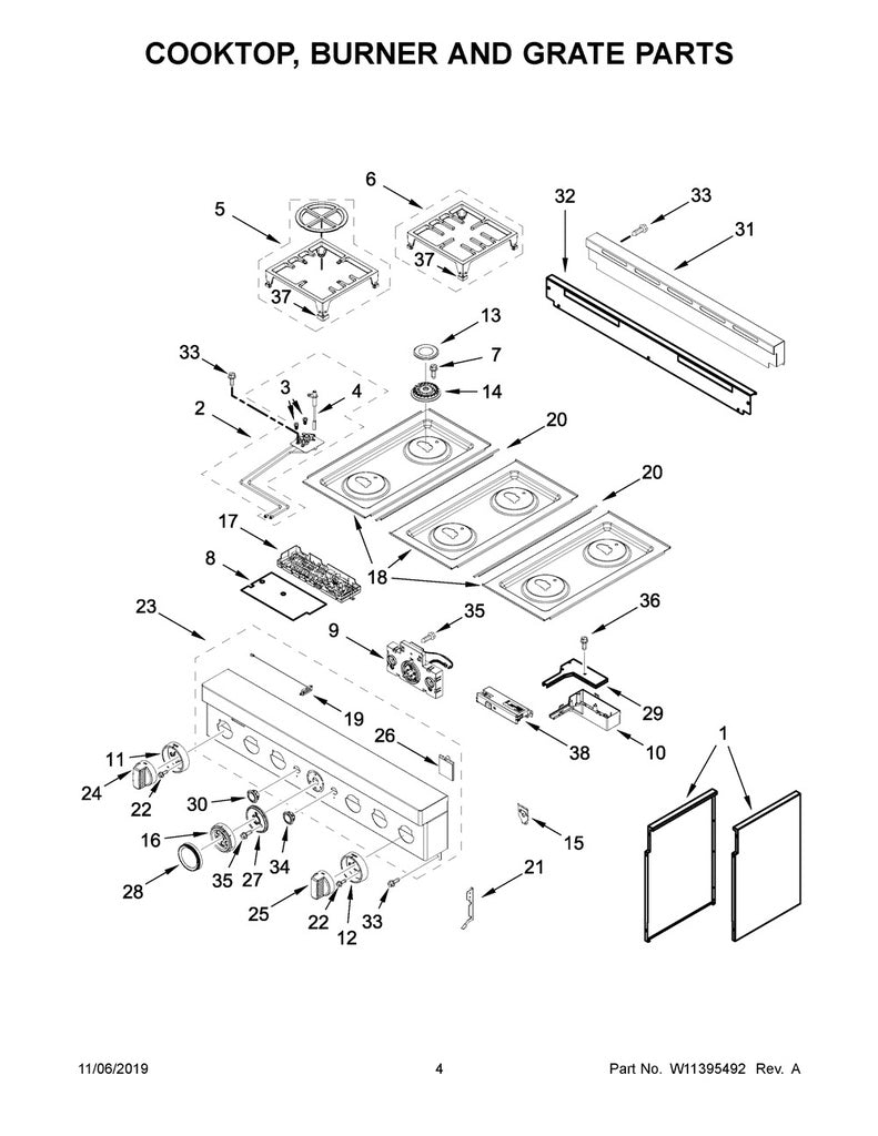 Whirlpool Range, Oven & Cooktop Control Board - W11394663, Replaces: W11100284