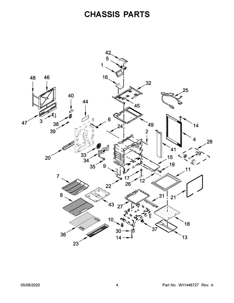 Whirlpool Range, Oven & Cooktop Convection Fan - W11441001, Replaces: W10617484