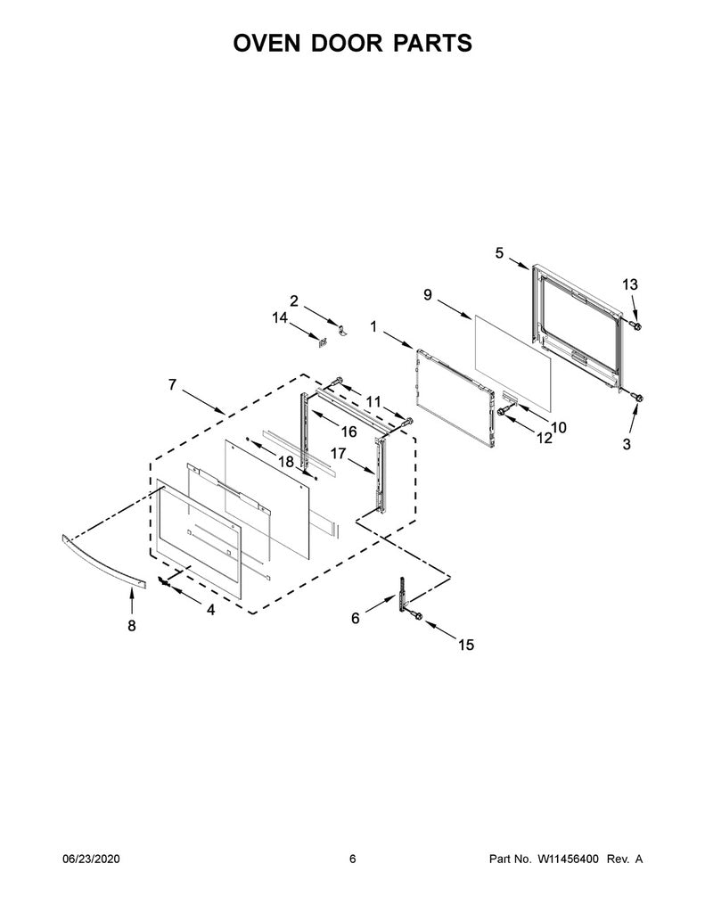 Whirlpool Range, Oven & Cooktop Range Outer Door Glass - W11457681