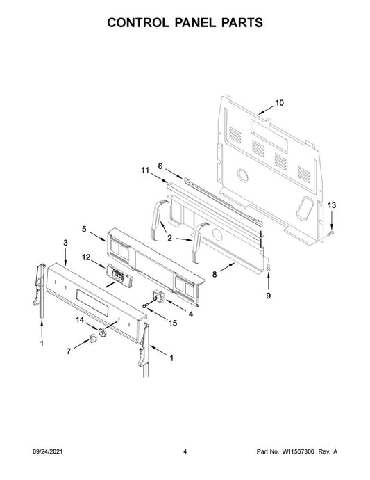 Whirlpool Range, Oven & Cooktop Control Board (Black) - W11536793, Replaces: W10885938