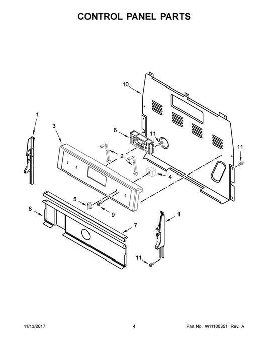 Whirlpool Range, Oven & Cooktop Range Electronic Control Board - W11546093