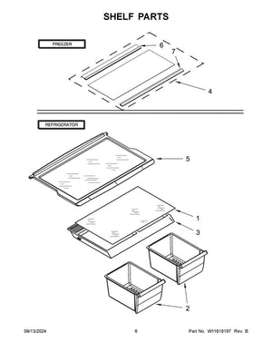 Whirlpool Refrigerator Drawer Cover - W11595196, Replaces: 2192250