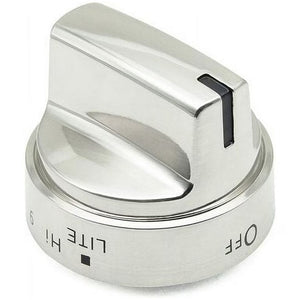 GE Range /Oven Burner Knob (Stainless Steel Look) - WB03X24818, Replaces: WB03X24818-25PK