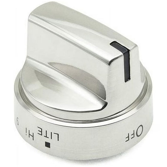 GE Range, Oven & Cooktop Burner Knob (Stainless Steel Look) - WB03X24818, Replaces: WB03X24818-25PK