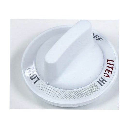 GE Range, Oven & Cooktop Burner Valve Knob (White) - WB3K5296, Replaces: WB03K5296