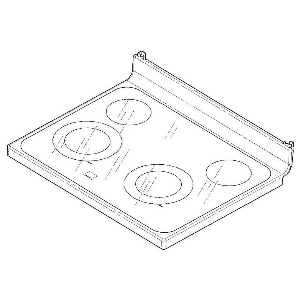 GE Range, Oven & Cooktop Main Glass Range Top (White) - WB62X26651