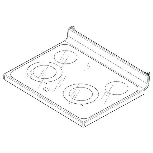 GE Range, Oven & Cooktop Main Glass Range Top (White) - WB62X26651