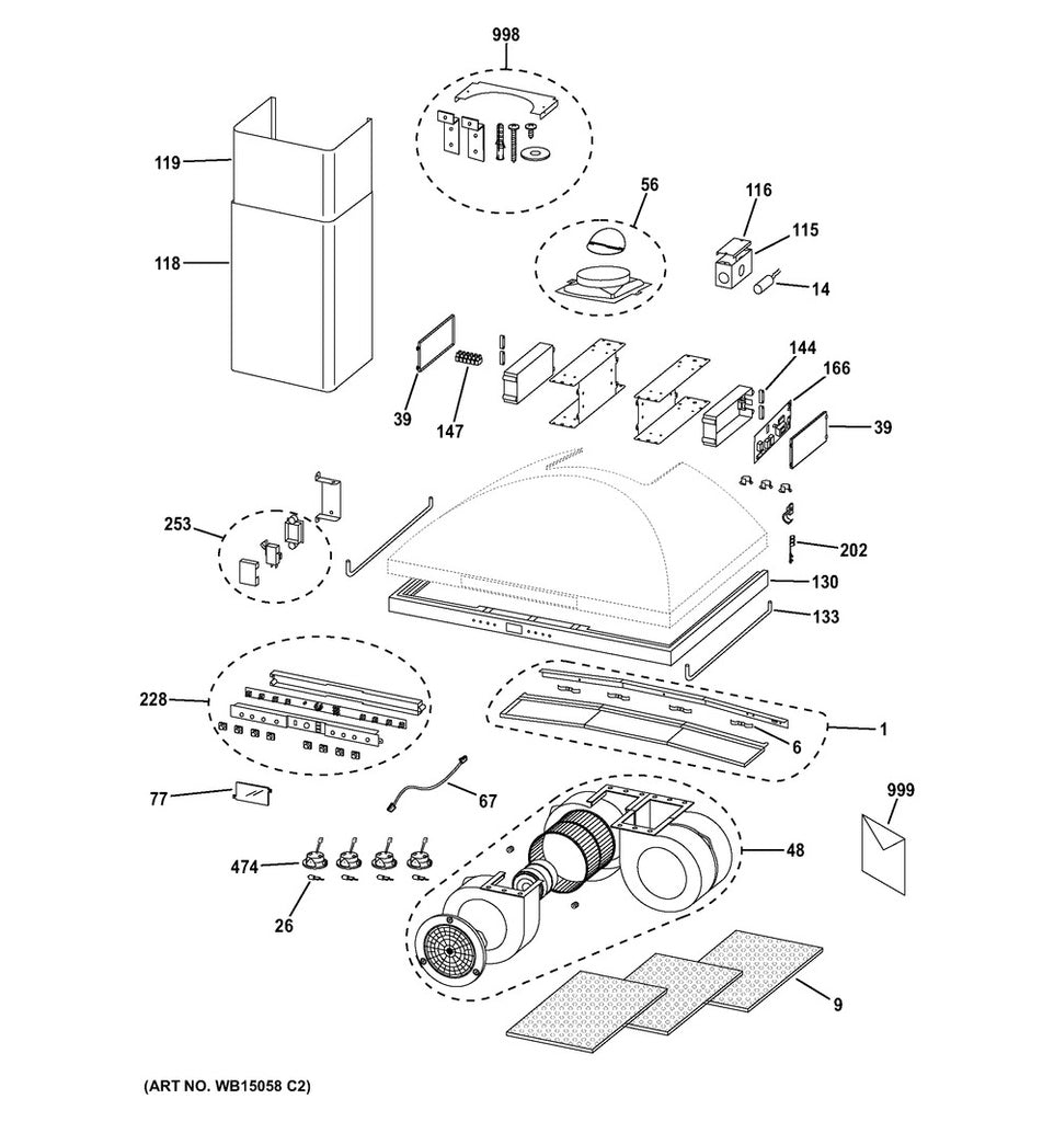GE Range, Oven & Cooktop Range Hood Control Board - WG02F04062